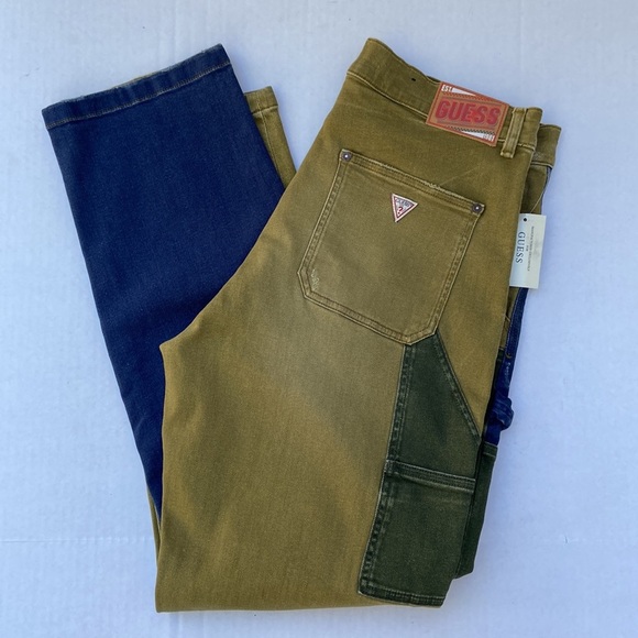 New GUESS Contrast fabric regular fit Jeans - Picture 10 of 12